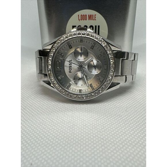 Fossil Riley ES3202 Women's Silver Stainless Steel Analog Dial Watch YAY45 - Picture 5 of 9